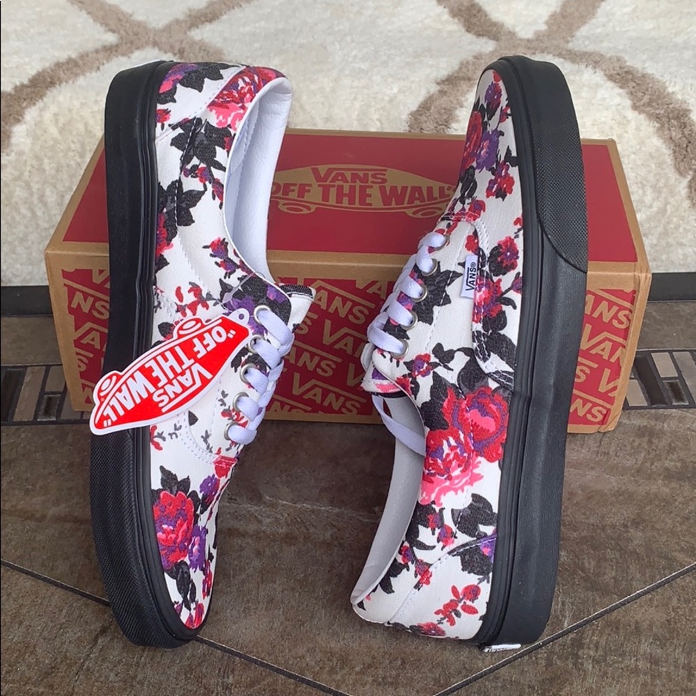 VANS ERA FLORALS WHITE/BLACK MEN’S - Picture 11 of 16